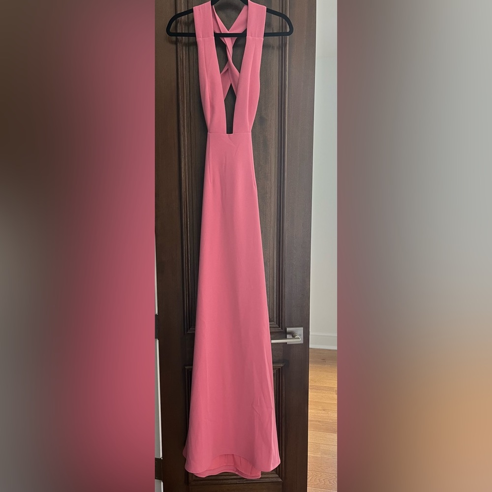 NWT XS NBD Pink maxi gown prom